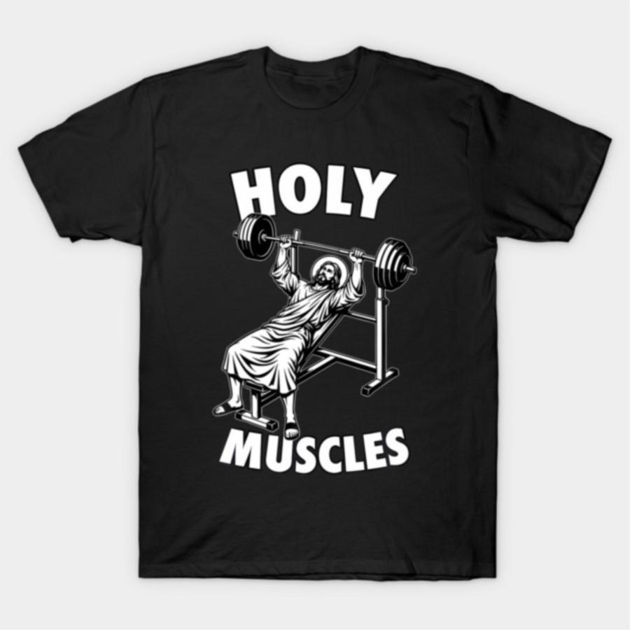 

Funny Jesus Holy Muscles Bench Press Gym Fitness Meme T-shirt For Men Women 100% Cotton T Shirts Short Sleeve Tops 0327-3 - M... 5XL різнокольоровий