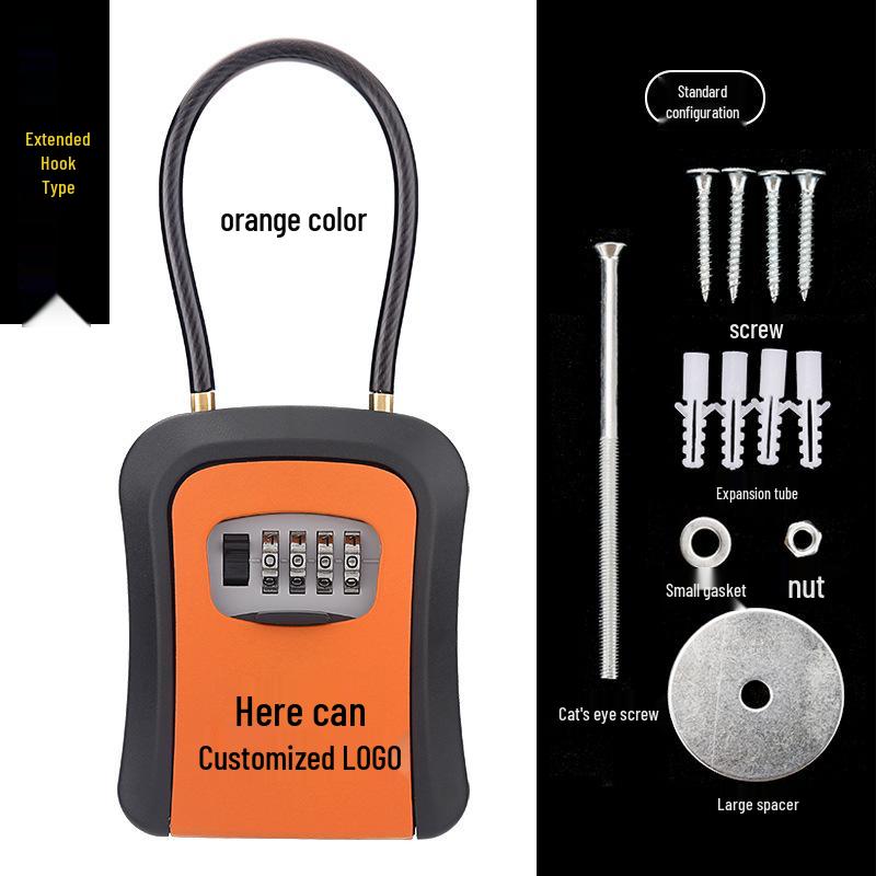 

2022 Cross-Border Steel Wire Key Box with Extended Lock & Hook оранжевый