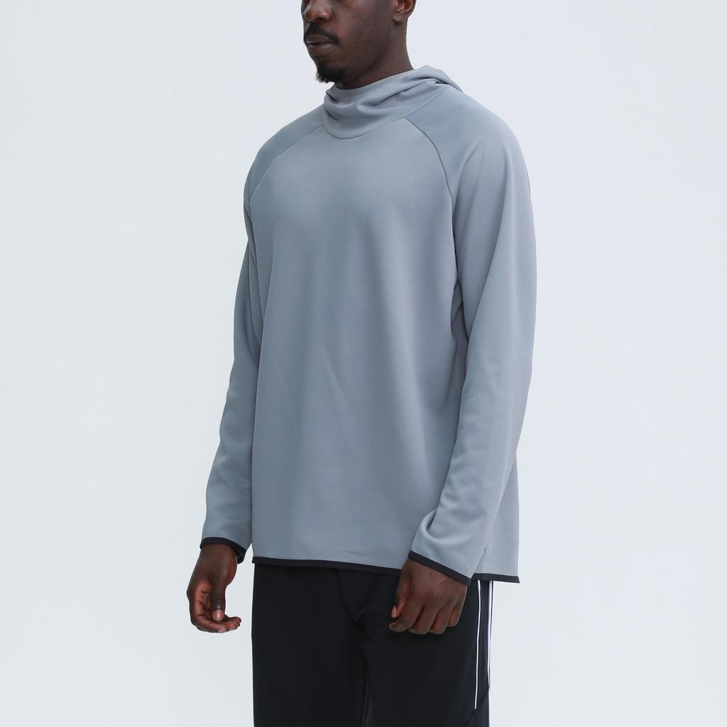Męska szybkoschnąca casualowa bluza sportowa z kapturem - luźny krój z długim rękawem, bluza fitness