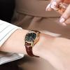 leather brand simple easy to for high school students and Women's watch, blue, stylish, waterproof, ultra-thin, strap, name, small, dial, read,