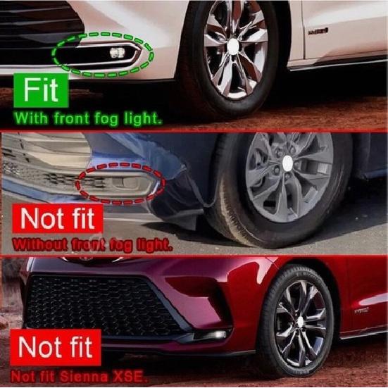 Chrome Front Fog Light Cover Bumper Trims For Toyota Sienna -2025 Accessory