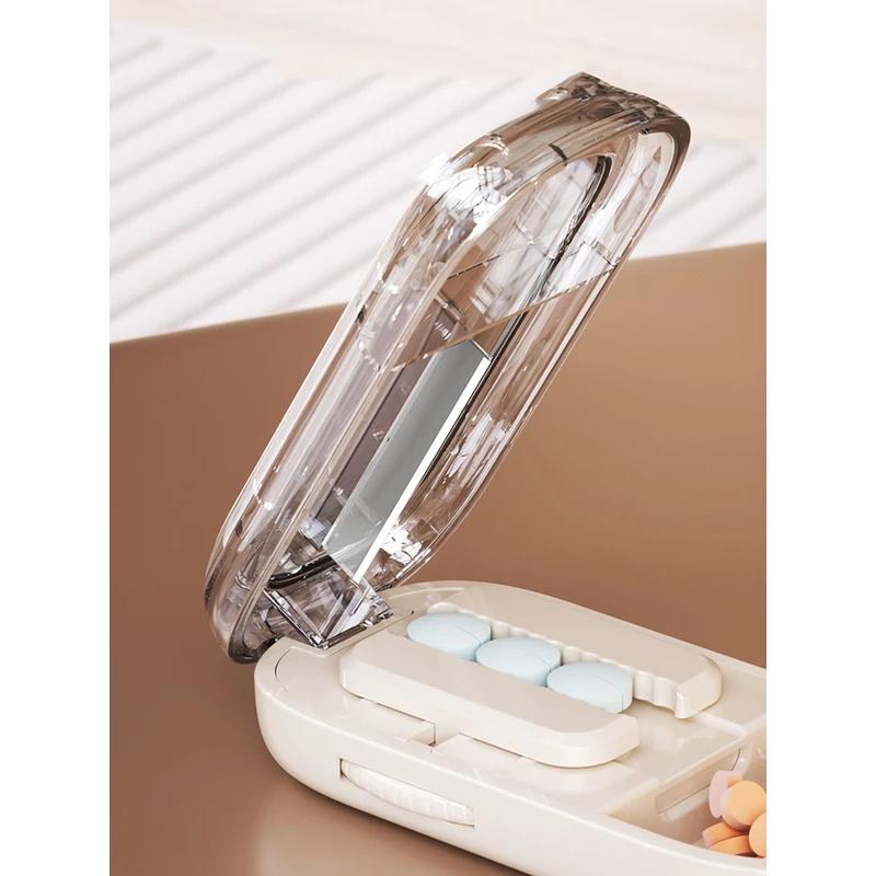 Newest Quartering Pill Cutter Storage Box Portable Drug Tablet Medicine Dustproof Divider Organizer Crusher Pill Cutter