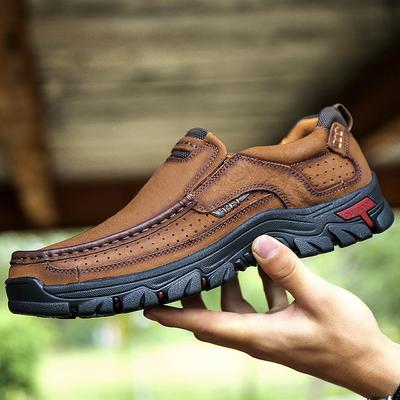 Fashion Genuine Leather Mens Shoes Fashion Handmade Work Lace-up Flats  Shoes Male Sneakers Comfortable Business Walking Shoes 38-46