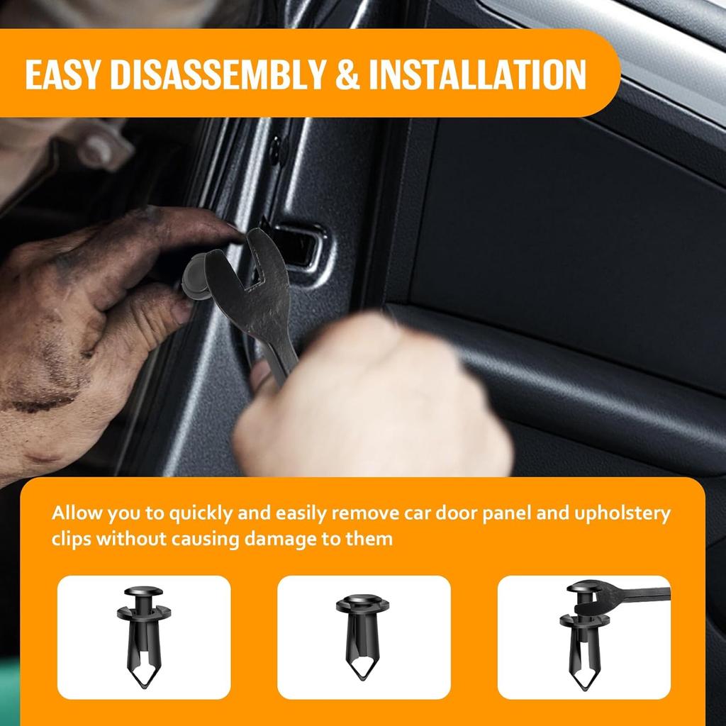 200 Pcs Nylon Bumper Fastener Rivet Clips, 8 Mm Hole Push Retainer Bumper Fender Shield Clips, Automotive Plastic Push P Bumper, Car Plastic Rivets