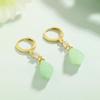 Weidni Elegant Green Magnolia Earrings - Simple, Fashionable, and Versatile Ear Ornaments