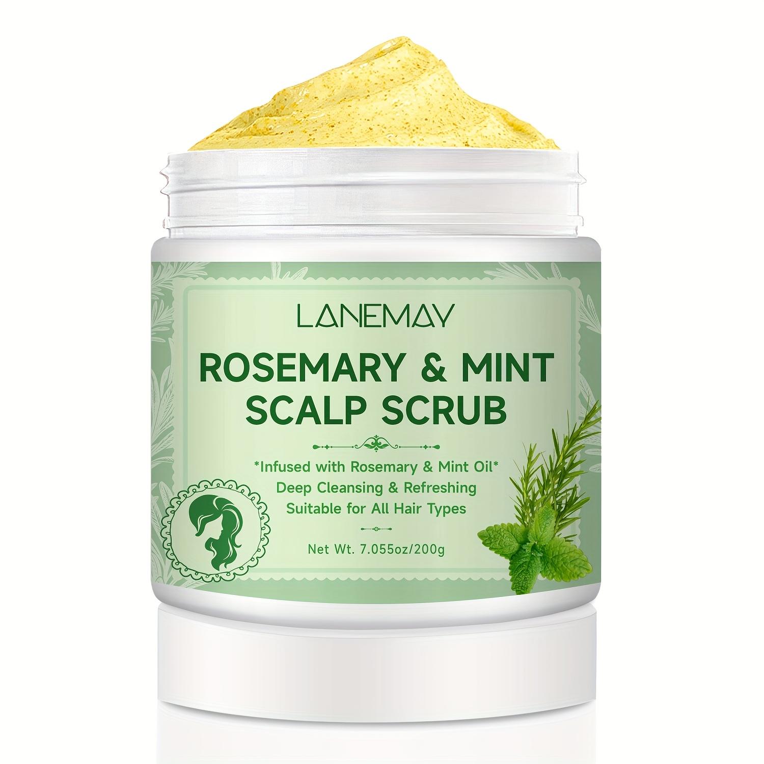 

Скраб для кожи головы с розмарином и мятой - Глубокое очищение, Мягко массирует кожу головы, Укрепляет корни волос - Подходит для всех типов волос 200g