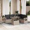 VidaXL Garden Lounge Set with Cushions 7 Pcs Light Grey Wicker 3267932