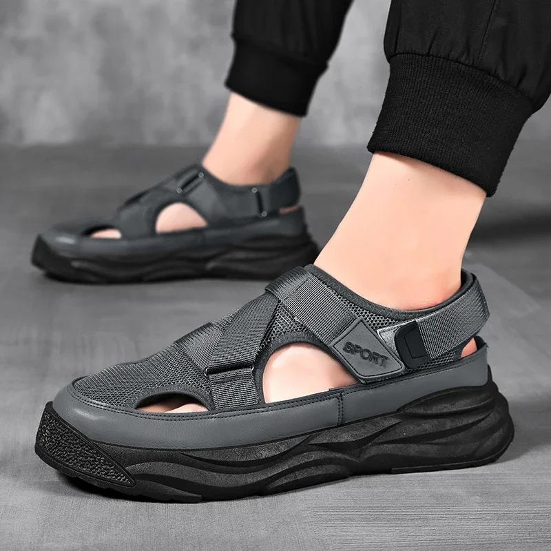 Man's Leather Sandal for Men New 2024 Sandals Summer Men's Slippers Designer Men's Shoes Original Brands Shoes Trend Trending