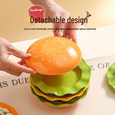 Lindo Set de Vajilla de Dibujos Animados de Hamburguesa de 7 Piezas
