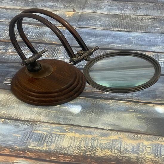 Brass Magnifier Maritime Adjustable Stand Magnifying Glass Desk Top Wonderful Home or Office Decor