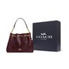 Coach Evelyn 34 Gold Buckle Leather Shoulder Bag Large Women Shoulder Bag Burgundy CCZ79-IMORX