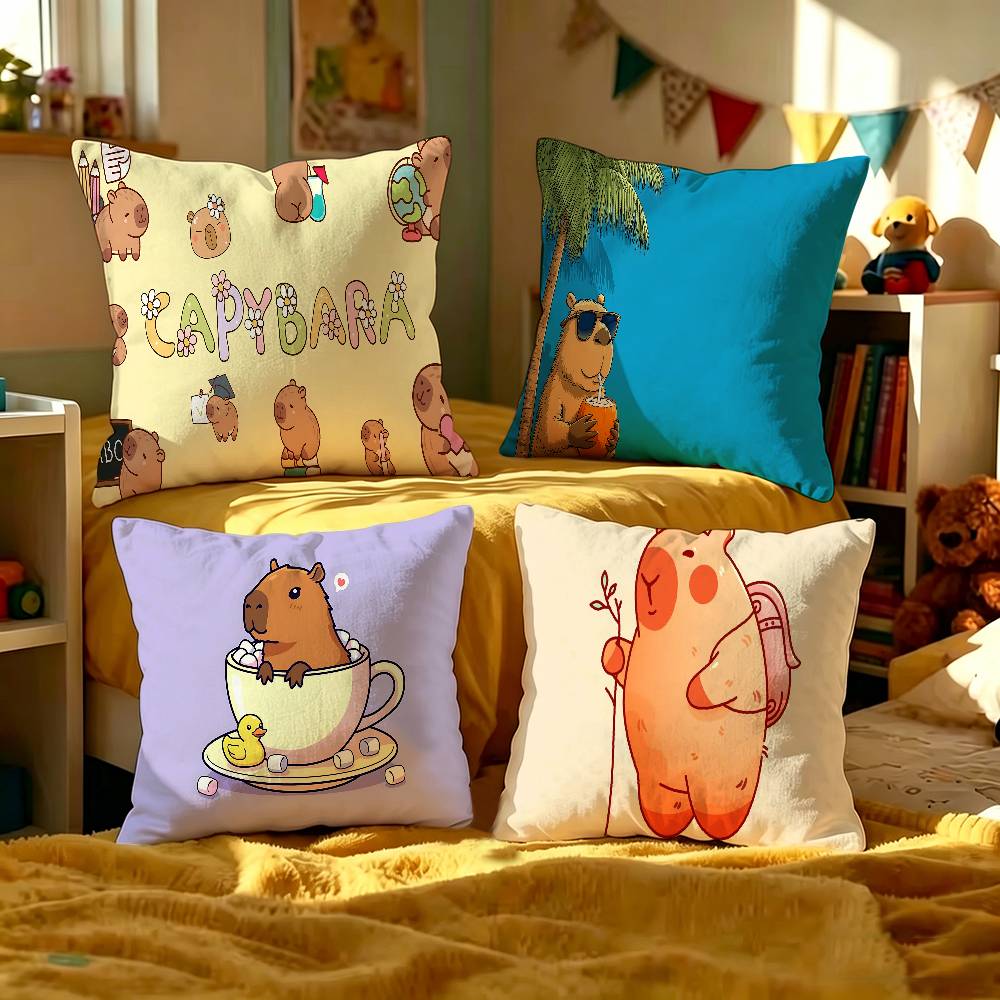 Cute Capybara Pillow Anime Pillow Sofa Bed Head Pillow Cover Cushion Cover 45x45 cm Fashion