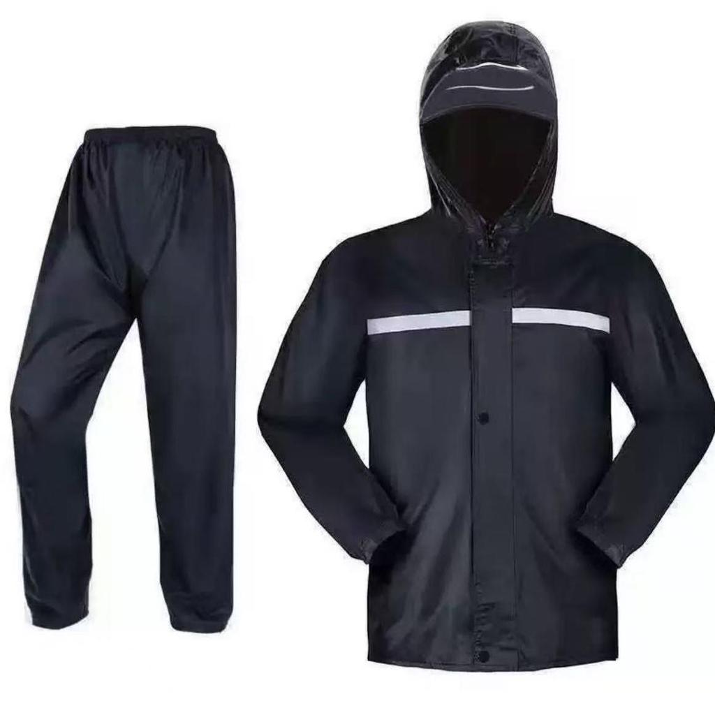Unisex Reflektierendes Regenanzug-Set (Jacke & Hose) für Motorrad & Outdoor, Starkregen-Schutz für Lieferfahrer