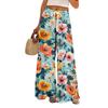 Women's Loose Casual Floral Print Wide Leg Pants With Elastic Waist Drawstring And Pocket Pants