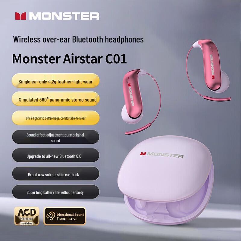 Monster C01 Open-Ear Wireless Bluetooth Sports Earbuds