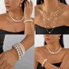 Vintage Elegant Pearl Jewelry Set With Geometric Design For Summer Gift Idea