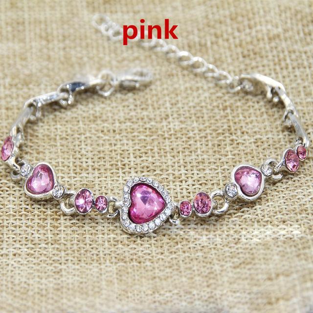 Selling Heart Crystal Zircon Crystal Bracelet For Women Party Wedding Jewelry Bangle Accessories