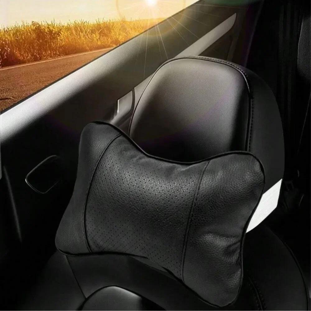 Car Seat Headrest with Breathable Mesh - Safety Head & Neck Rest, Relaxation Pillow & Auto Protector