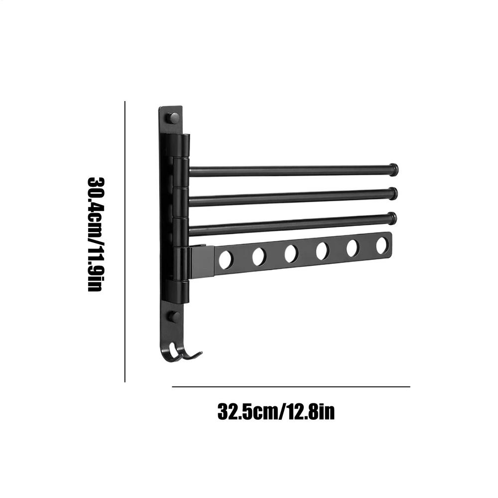 

Swing Arm Towel Rack 4-Arm Towel Rack For Bathroom Wall Swing Out Organizer Wall Mount Hanger For Laundry Room Shower Room