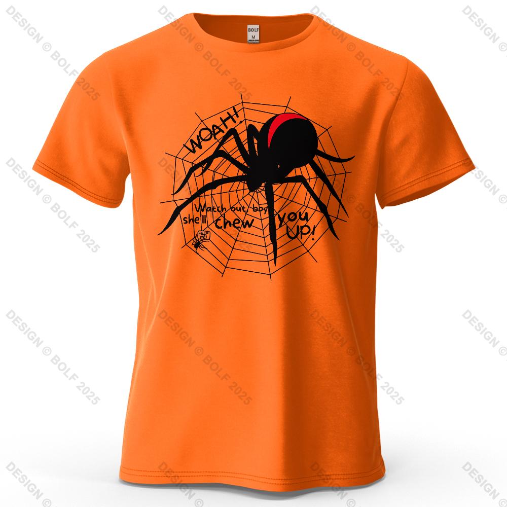 Redback Spider Cool Printed Men's T-Shirt 100% Cotton Oversized Mysterious Insect Graphic Tees for Women Tops Tees Streetwear