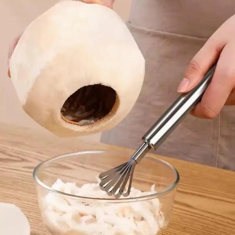 1 STÜCK Edelstahl Kokosraspel Fünf-Klingen Hobel Kokosfleisch Schaber Fischschuppen Hobel Multifunktionales Küchengerät