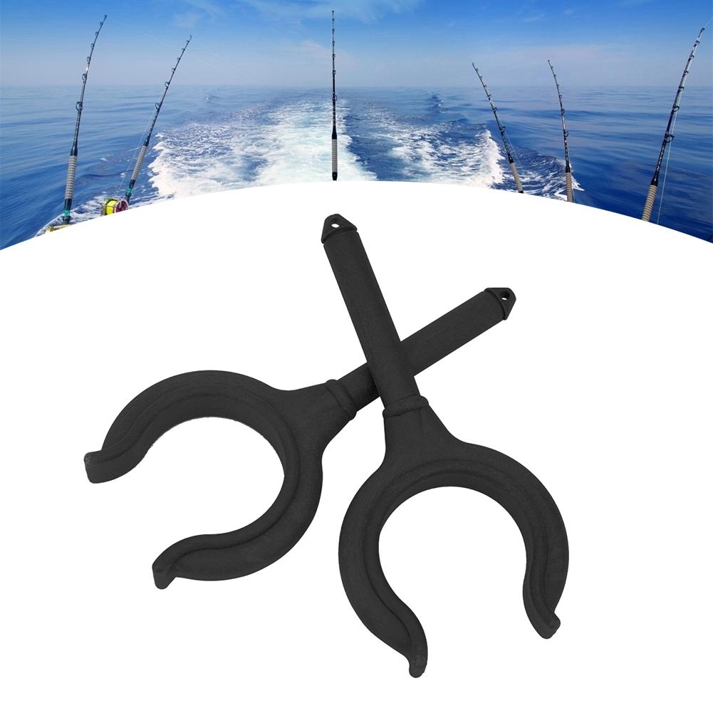 2 Peças Trava de Remo de Barco Suporte para Vara de Pesca Suporte Acessórios de Bote Borracha Marinha(Preto)