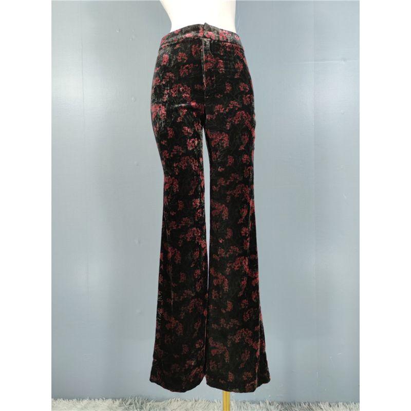 Export Single Z Family High Waist Slim Looking Elegant Elegance Work Clothing Spring New Arrival Exquisite Print Wide Leg Smart Trousers Women