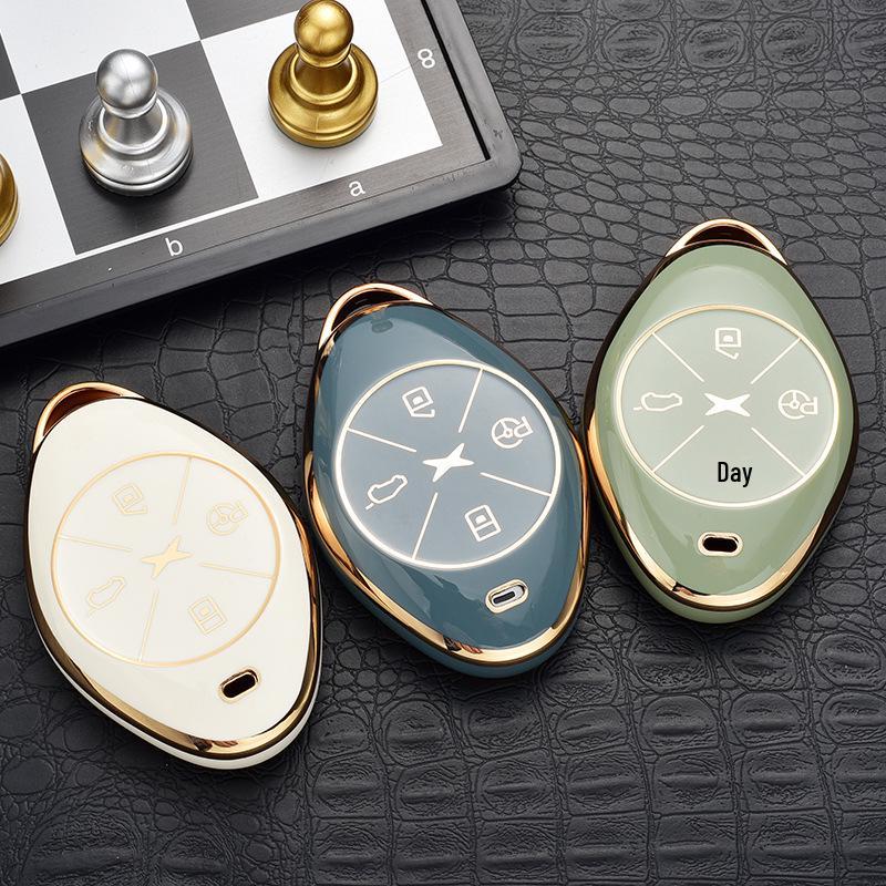 Luxury Key Case for 2021 Xpeng Motors G3/P7 - Unisex Full Cover with Buckle