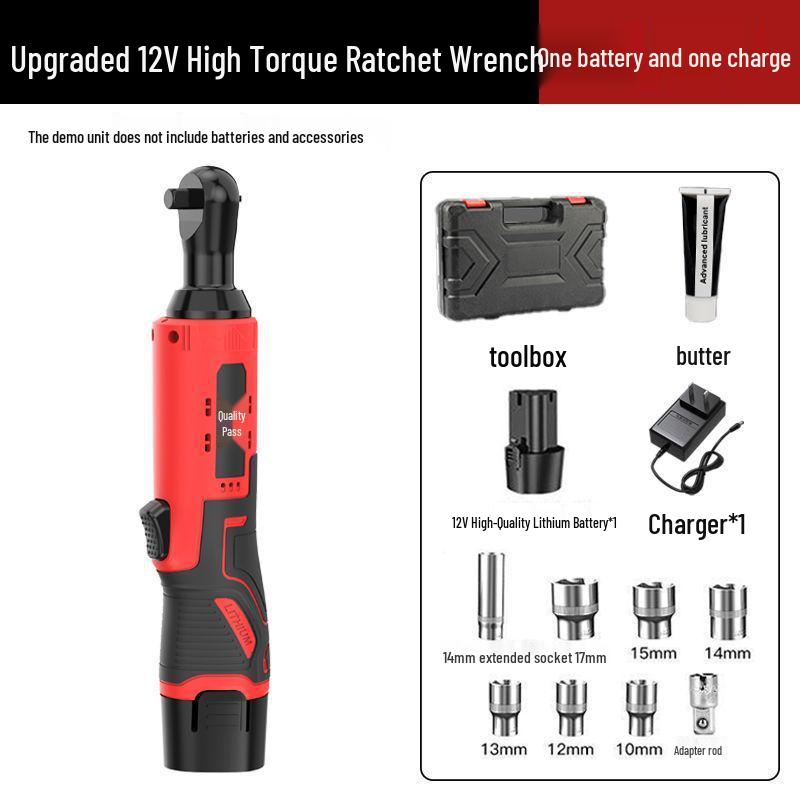 Cordless 90° Right Angle Electric Ratchet Wrench with High Torque and Socket Attachment