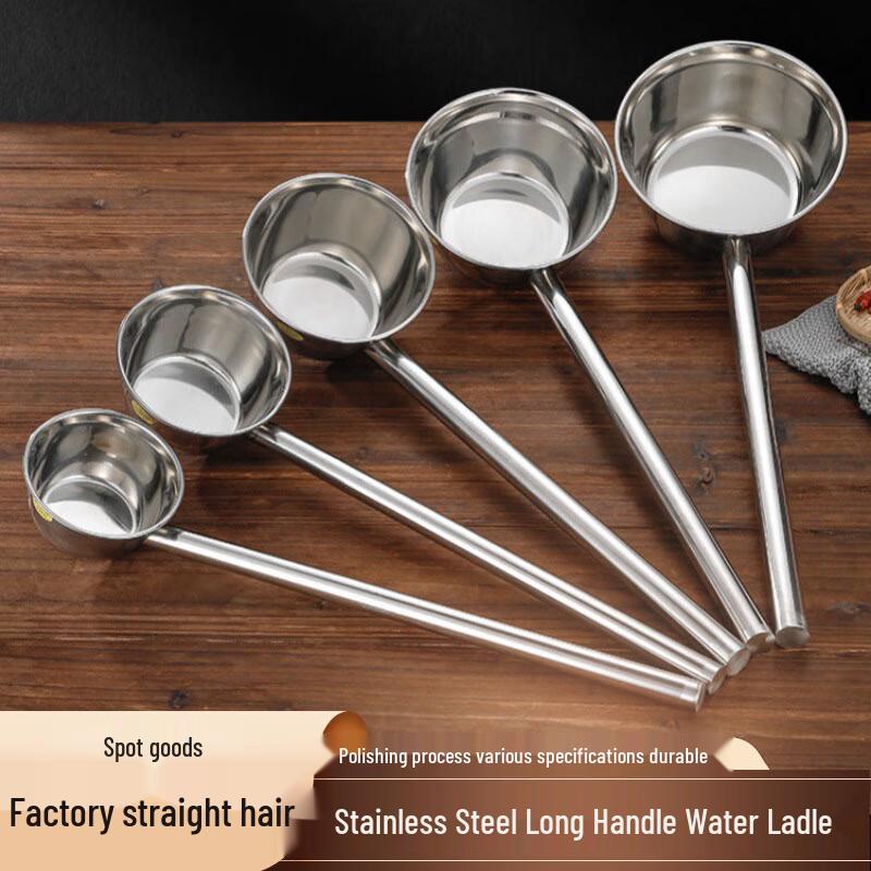 Extended Handle Stainless Steel Water Ladle (2-Pack)