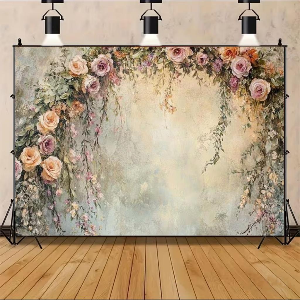 Floral Wall Theme Background Birthday Wedding Engagement Ceremony Party Decoration Abstract Flower Portrait Photography Studio