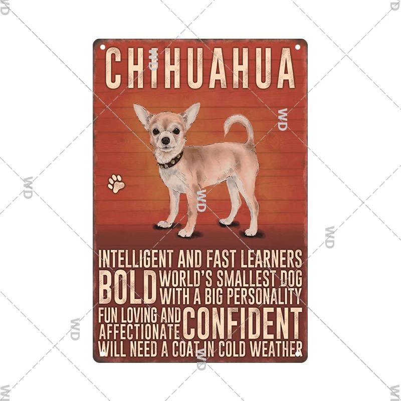 Blechschilder im Vintage-Stil mit Hunden, dekoratives Schild, Retro-Metallplatte für Zuhause, Wohnzimmer, Männerhöhle, Café, Bauernhof, Retro-Poster, Wandkunst-Dekor