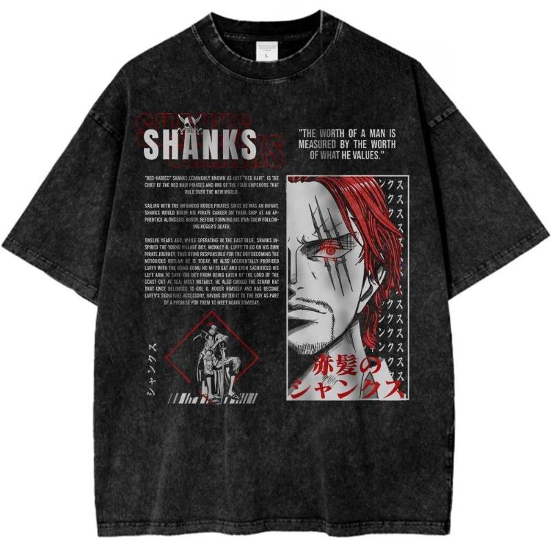 

ONE PIECE Shanks Anime Fashion High-end Sports Brand T-Shirt Designer Illustration Pattern Street Harajuku Summer 2025 New L