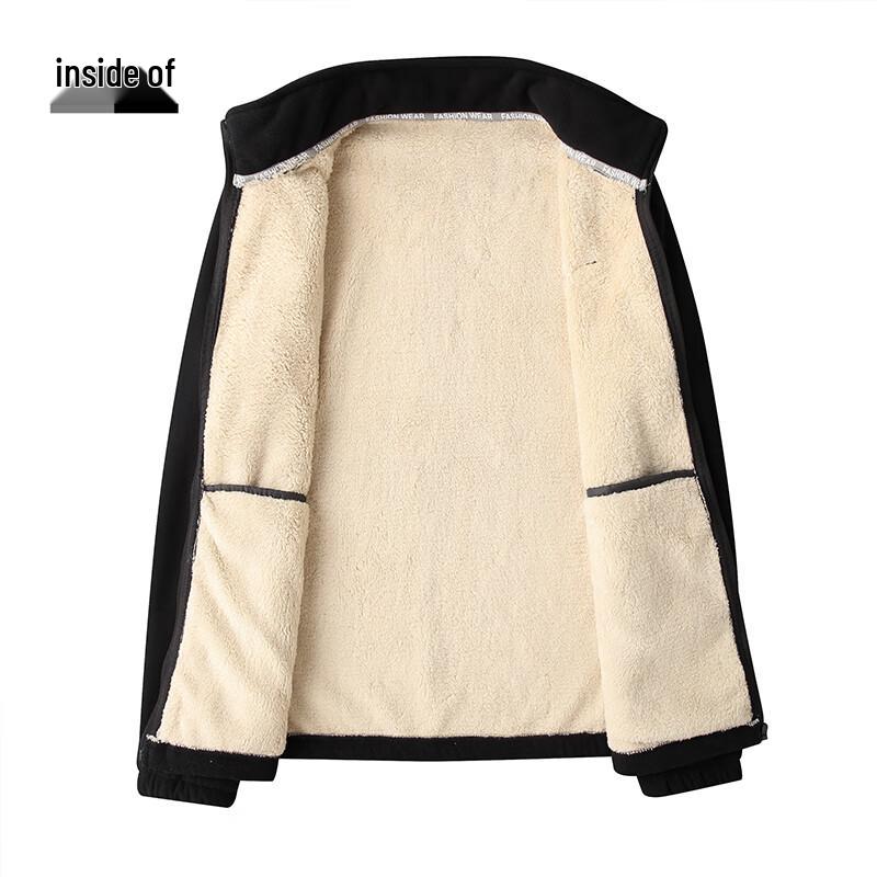 Dibenze Men's Plus Size Fleece Lined Jacket