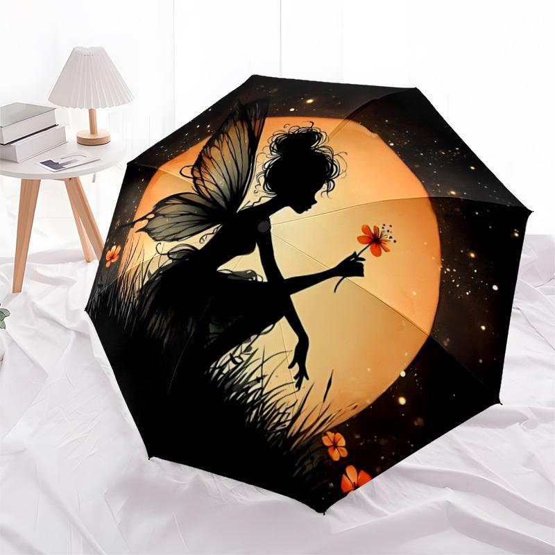 1pc Fairy Moon Automatic Open/Close Umbrella Compact Folding Umbrella, All-Season Portable Umbrella for Women/Men F1124150