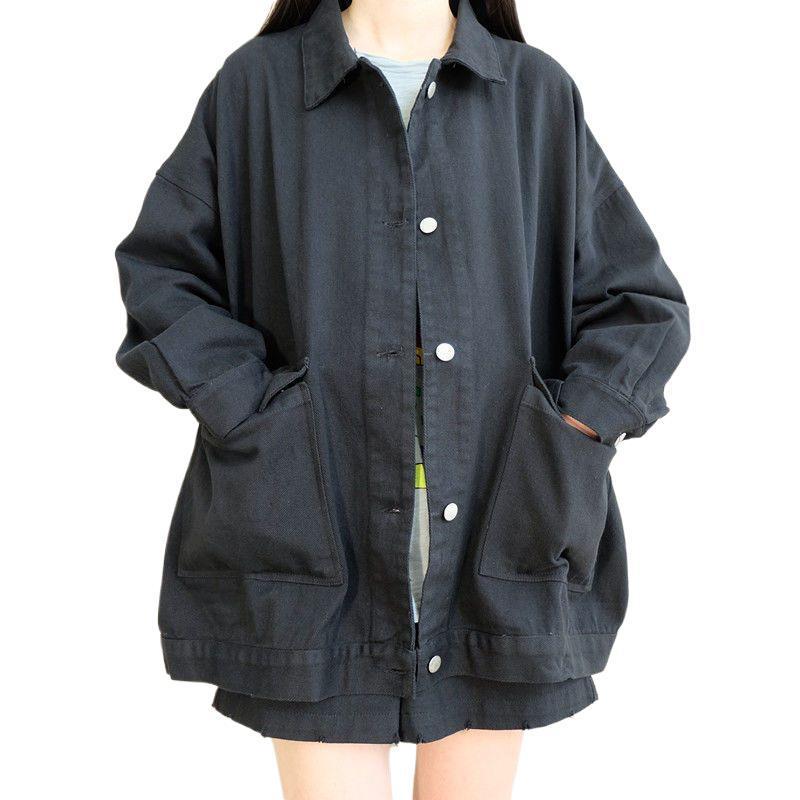 Korean Style Retro Casual Loose BF Windbreaker Jacket for Autumn and Winter