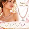 Closely Set Rhinestone Full Rhinestone Necklace Lightweight Minimalist Necklace  Wear