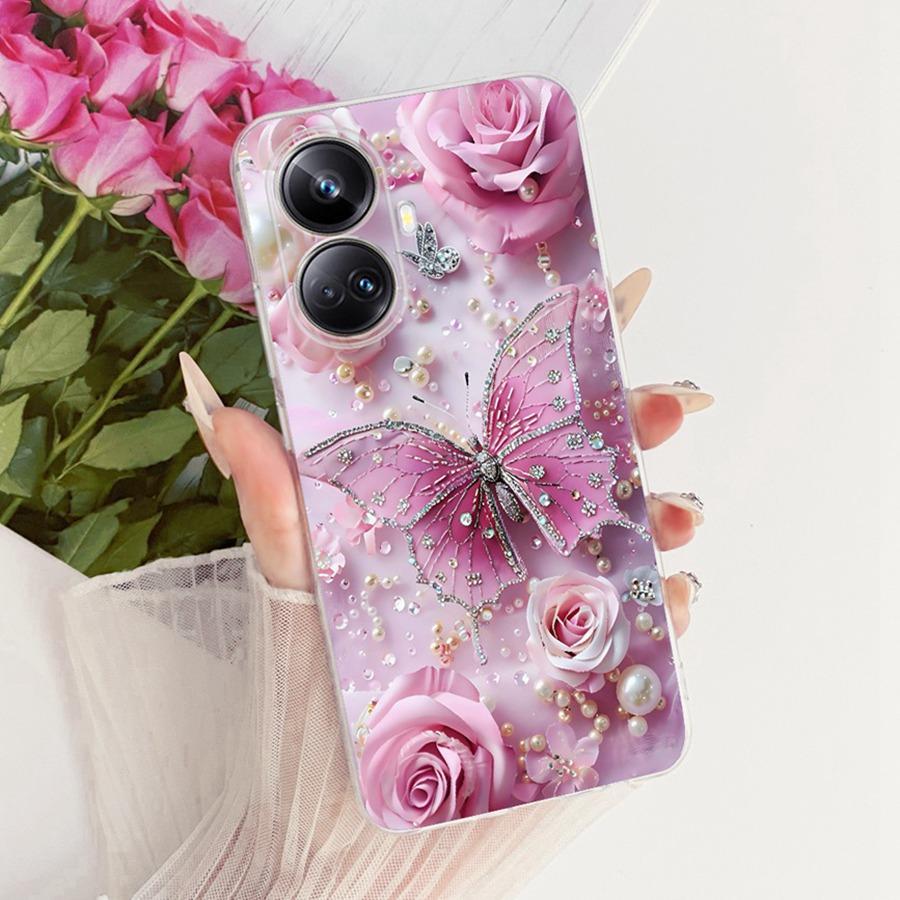 For Realme 10 Pro Plus Case RMX3687 Cover Butterfly Painted Silicone Soft Back Case For Realme10 10 Pro Case Protective Shell