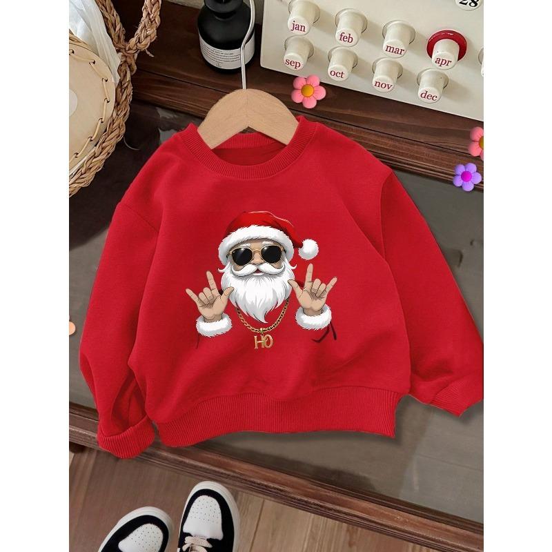 European sizes fashion printed sweatshirt, warm Kids' round neck sweatshirt