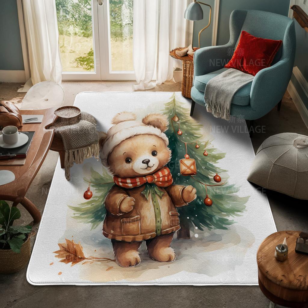 Tapete de entrada da casa Tapete de porta de casa Sala de estar Banho Pé banheiro antiderrapante tapetes de absorção de água banho Feliz Natal inverno