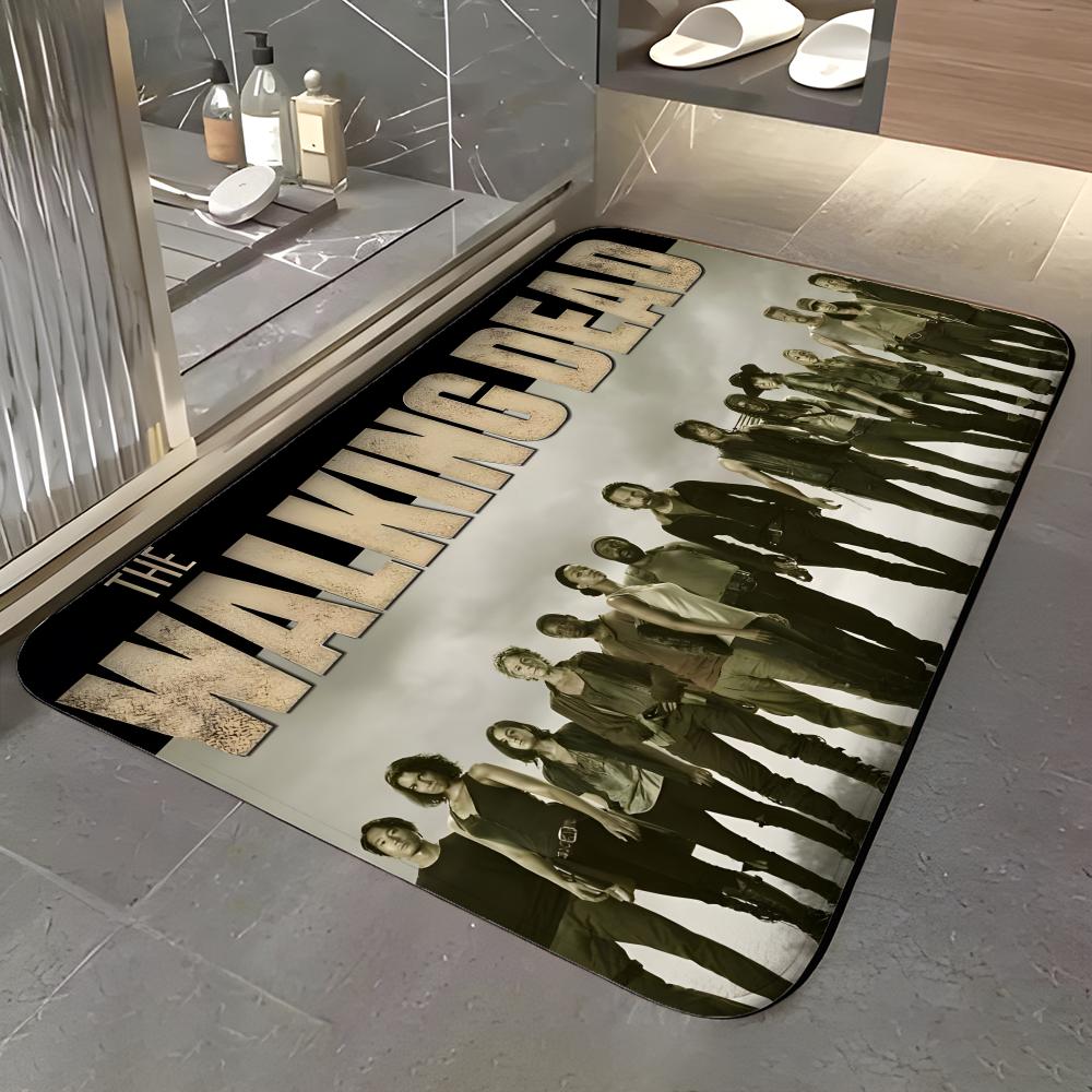 show T-The Walking Dead Floor Mat Soft Flannel Entrance Door Mat Non Slip Absorbent Bathroom Bedroom Floor Rug