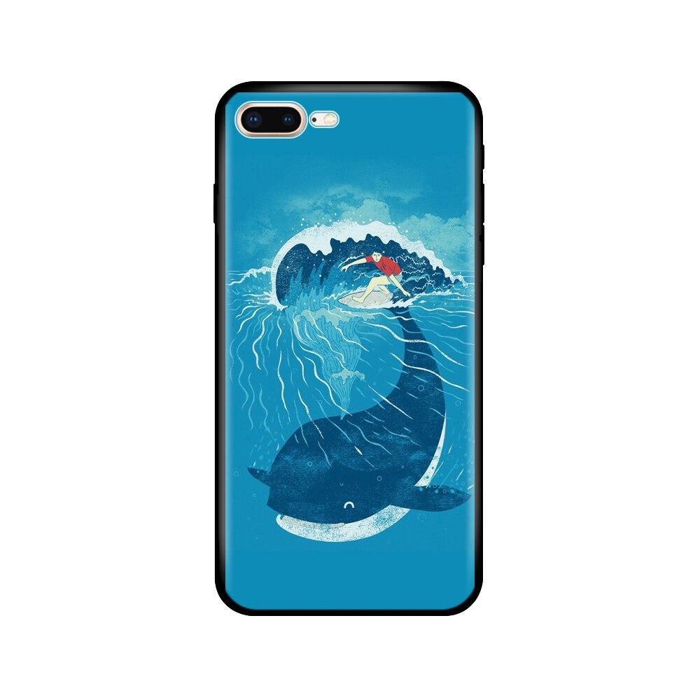 For Iphone 7 8 Case Silicon Soft Tpu Shell Cover For Apple iPhone 7 8 Plus Bag Funda Coque Etui Bumper Paiting Black Tpu Case