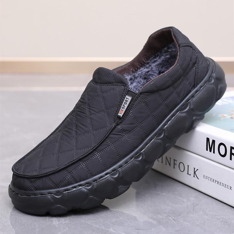 

Мужские зимние туфли на мягкой подошве с вельветовой подкладкой и нескользящей подошвой 40 чёрный