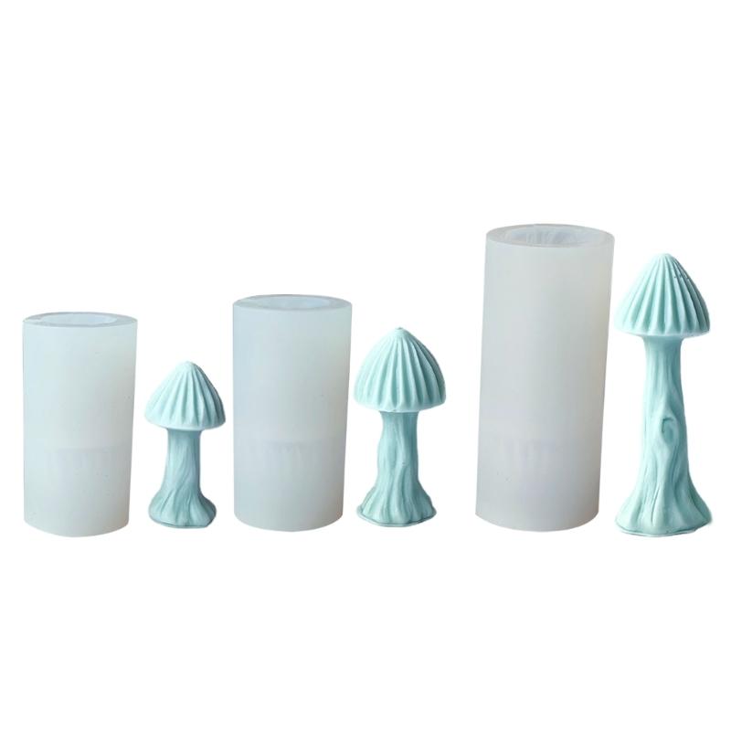 Mushroom Shape Candle Mold 3D Mushroom Candle Resin Silicone Mould for DIY Gypsum Baking Mould Jelly Fondant Decorations