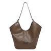 Soft leather woven pattern underarm bag women's new trend casual simple tote bag single shoulder handbag women