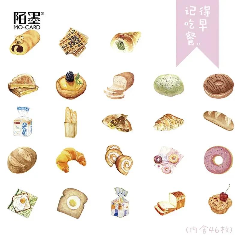 46/pack Cute Food Kawaii Bread Donuts Scrapbooking Stickers DIY Craft Decoracion Journal Photo Albums Decoration Sticker