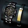 Men'S Fashion Watch Luminous Stainless Steel Men'S Business Calendar Quartz Watch