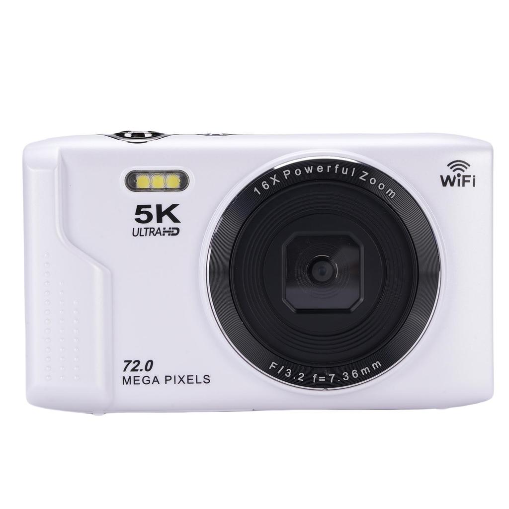 5K Digital Camera 72MP 16X Zoom 2.8 Inch LCD Screen AF Auto with Flash Light WiFi Camera for Travel Photography