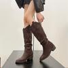 Women's Boots 2026 Autumn/Winter New Mid Length Long Boots Coarse Heel Women's Boots Pile Knight Boots