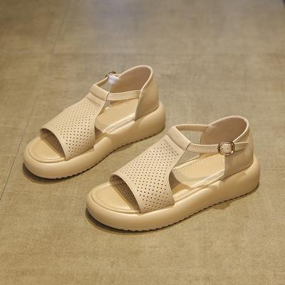 Bag Heel Platform Sandals Women's New Summer Casual Versatile Fashion Soft Sole Non-slip Roman Shoes with Skirt